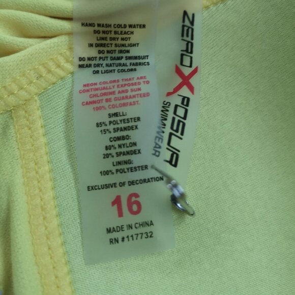 Zero X Posur Ladies Size 16 Teal with Multi Colors Swimwear Top - Picture 3 of 3